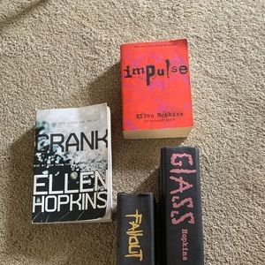 A few of the books from a series of Ellen Hopkins